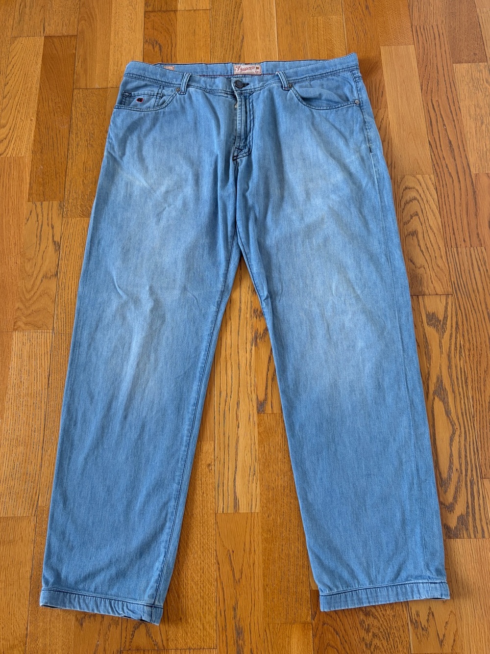 Men's Marco Pescarolo Lightweight Blue Relaxed Jeans W36